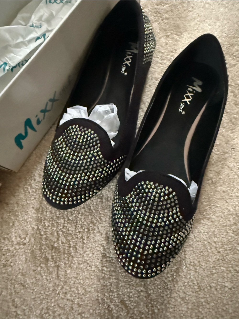 Nicole Black Crystal-Embellished Women’s Flats